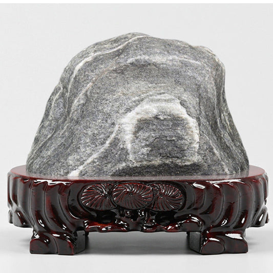 HKM-330707 Redwood and Rare Stone Handcrafted Wooden Base Ornament - Various Sizes Available