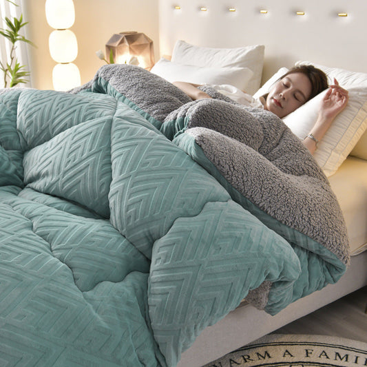 HKM-333075 Cozy Lamb Fleece Blanket in Solid Colors – Various Sizes Available for Winter Comfort