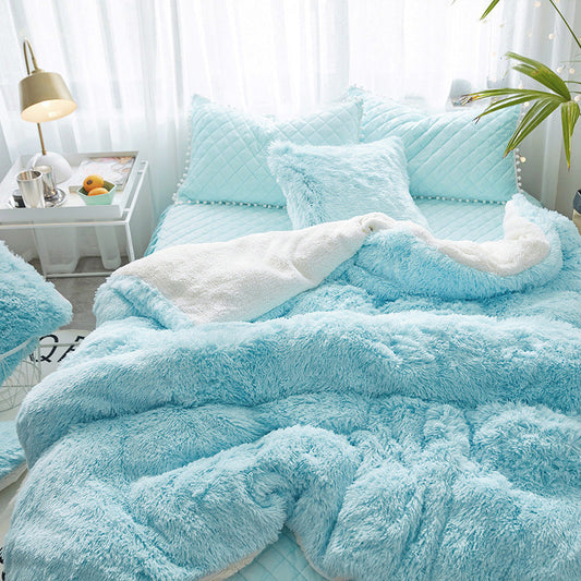 HKM-333395 Double-Sided Plush Quilt Cover in Various Colors and Sizes