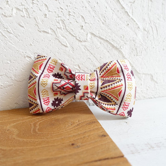 HKM-335251 Brown Polyester Pet Bow Tie Set with Leash and Accessories