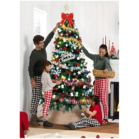 HKM-335507 83-Inch Christmas Tree Set with Accessory Pack - Includes LED Lights, Ornaments, and Star Topper