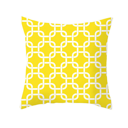 HKM-336595 Geometric Stripes Peach Skin Cushion Cover - 45x45cm Decorative Pillowcase