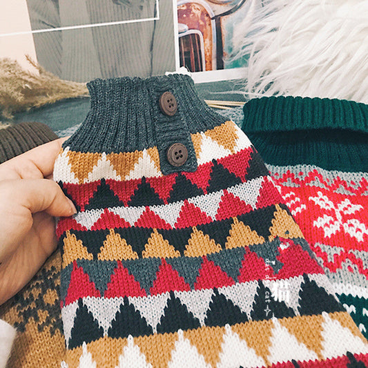 HKM-337939 Casual Snowflake Pattern Dog and Cat Sweater for Winter Wear