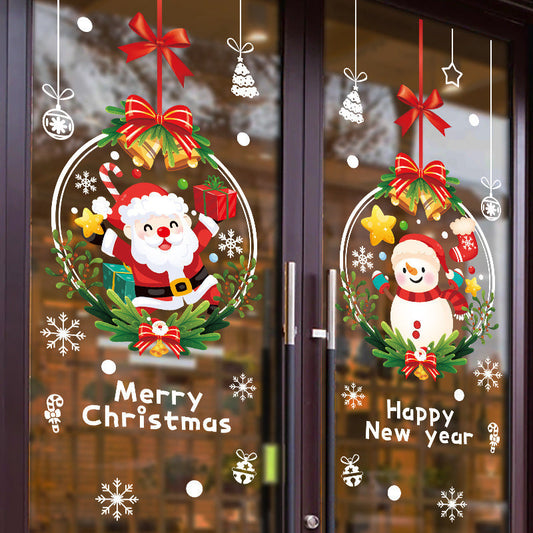 HKM-338643 Festive Santa Claus Static Window Sticker for Holiday Decoration