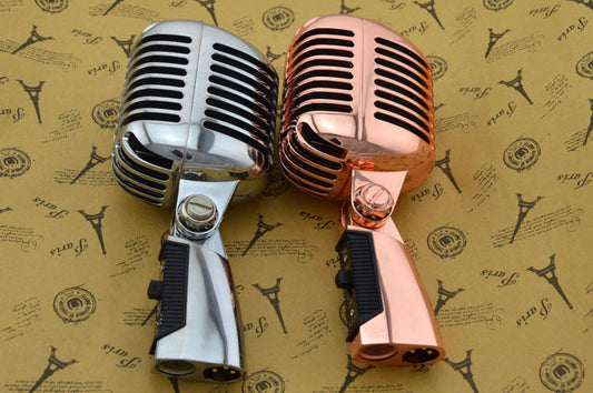 HKM-341843 Dynamic All-Metal Karaoke Microphone with Heart-Shaped Pick-up Pattern - Gold, Silver, Rose Gold