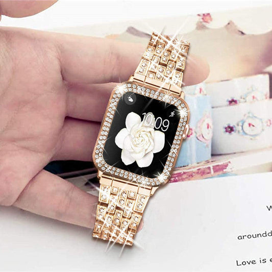 HKM-346131 Stylish Diamond Metal Strap for Apple Watch 38mm 40mm 42mm 44mm
