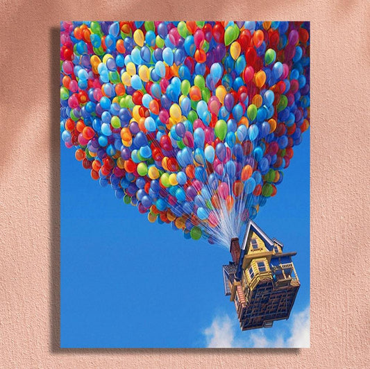 HKM-347667 Digital Canvas Painting - DIY Hot Air Balloon Artwork 40x50cm for Modern Home Décor