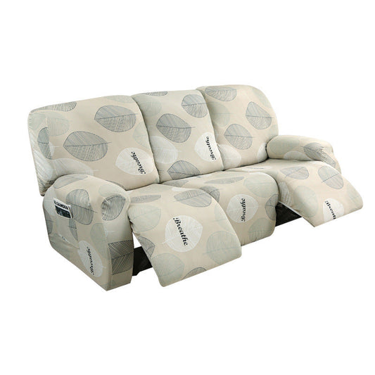 HKM-349843 Three-Seat Polyester Sofa Cover with Vibrant Patterns and Modern Design