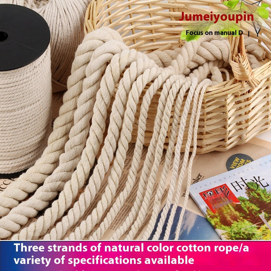HKM-350739 Beige Coarse Cotton Rope - Available in 5mm, 6mm, 8mm, 10mm, 12mm, and 20mm Thickness