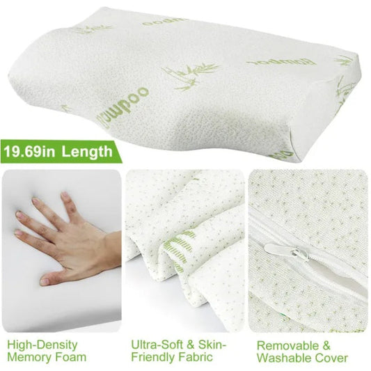 HKM-350867 Bamboo Infused Memory Foam Sleeping Pillow for Ultimate Comfort