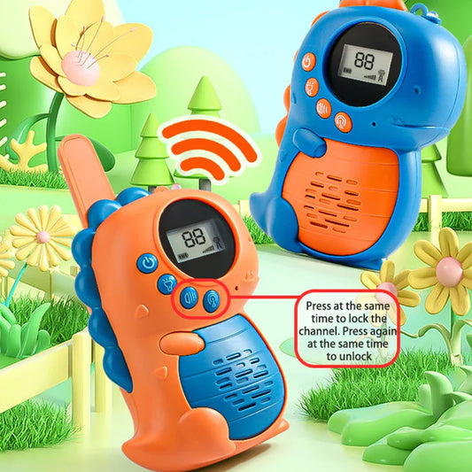 HKM-351443 Dinosaur Shaped Walkie Talkies for Kids - 22-Channel, 3KM Range Adventure Toy