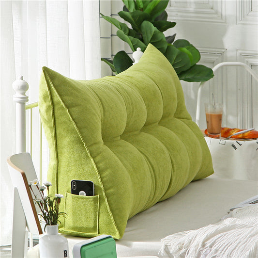 HKM-352339 Triangle Back Bay Window Long Pillow Sofa Cushion - Solid Color Blended Fabric with PPCotton Filling, Multiple Sizes Available