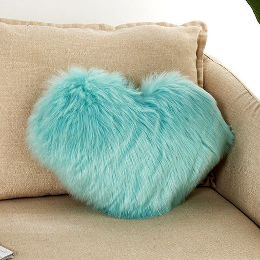 HKM-354771 Heart-Shaped Plush Cushion Pillow Cover in Multiple Colors