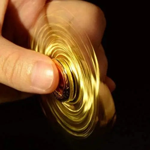 HKM-361043 Golden Metal Fidget Spinner for Stress Relief and Anxiety Management, Suitable for Ages 5 and Up