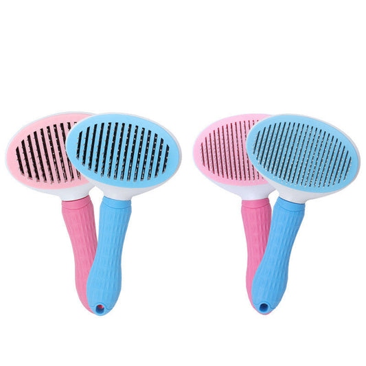 HKM-361491 Self-Cleaning Pet Comb for Dogs and Cats - Durable Stainless Steel with Non-Slip Handle