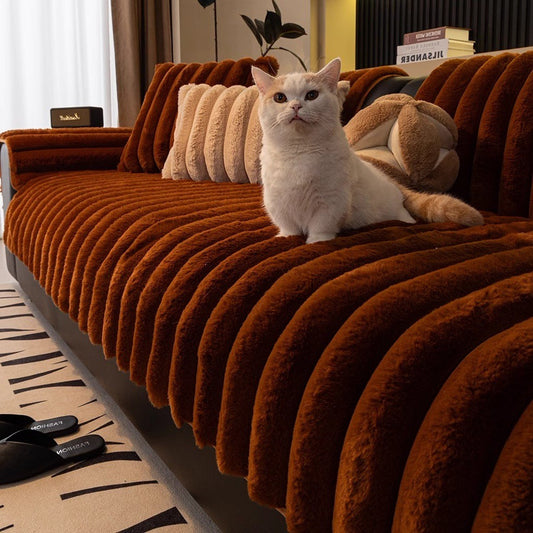 HKM-362387 Striped Rabbit Plush Sofa Cushion with Antislip Design in Multiple Colors and Sizes