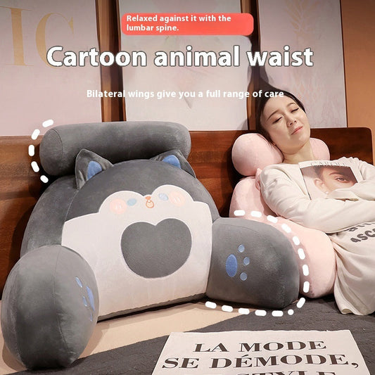 HKM-362515 Cartoon Soft Cushion for Bedside or Sofa in Pink Pig, Cat, Dinosaur, Husky Designs