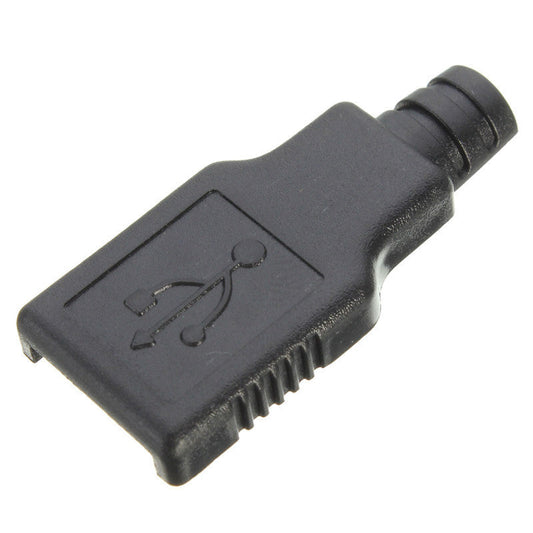 HKM-363731 USB Type A Male 4 Pin Plug Socket Connector with Durable Molded Design - 10 Pack Black