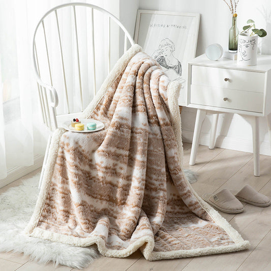 HKM-364691 Reversible Cotton Velvet Nap Blanket in Multiple Colors and Sizes