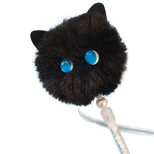 HKM-366483 Interactive Cat Teaser Stick with Colorful Ribbons and Solid Design
