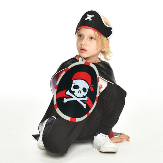 HKM-367123 Caribbean Pirate Hat and Eye Mask Set for Halloween Costumes