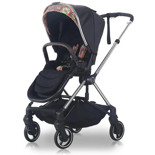 KTX-367187 Folding Baby Stroller with Aluminium Frame and 360-Degree Wheels for Newborns - Two-Way Carriage