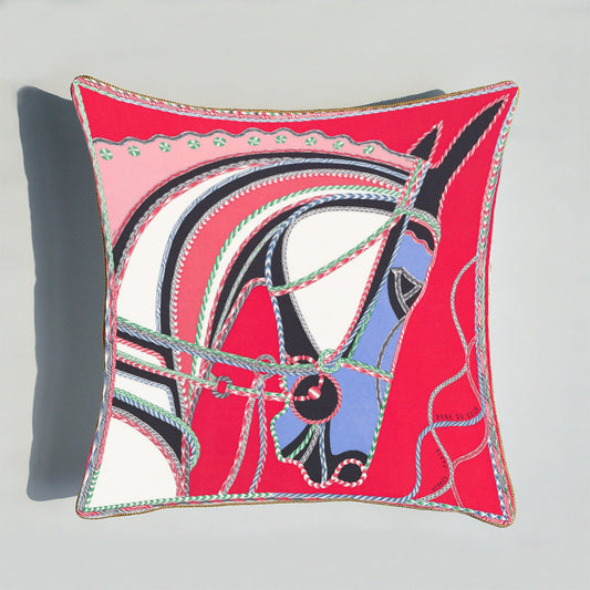HKM-372755 Light Luxury Horse Portrait Cushion Cover - Geometric Abstract Design with Plush Filling
