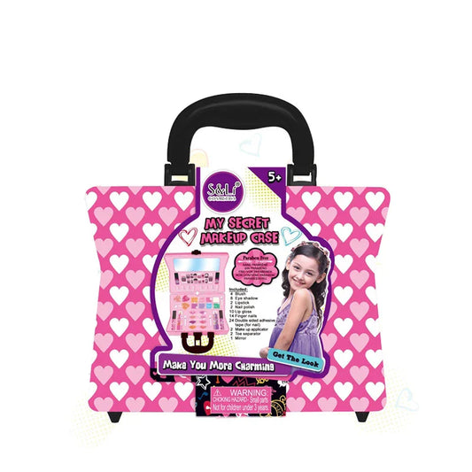 HKM-373587 Colorful Makeup Play Set for Girls, Kids Fashion Toy with Portable Box, Ages 2-7