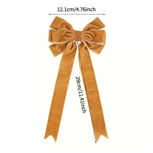 HKM-373715 Christmas Tree Decorative Bowknot Garland Pendant in Khaki, Green, and Red - Handmade Holiday Accents