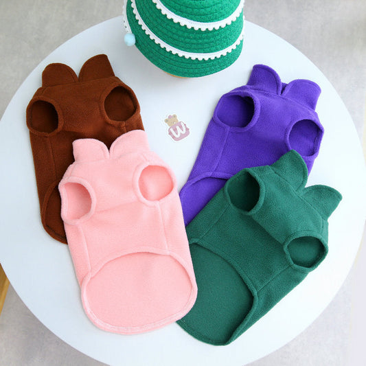 HKM-377875 Casual Two-Legged Warm Dog Clothes in Pink, Brown, Green, Purple - Sizes S to 2XL