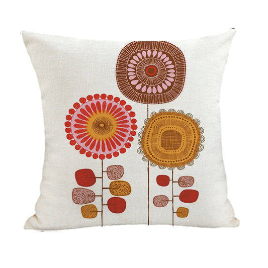 HKM-380051 Geometric Abstract Linen and Cotton Throw Pillow Cover - 45x45cm