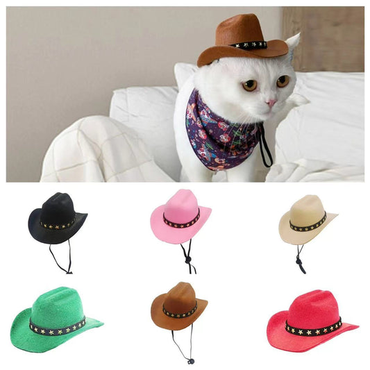 HKM-385107 Fashionable Cat Cowboy Hat with Five-pointed Star Design in Various Colors