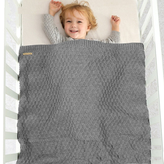 HKM-385107 Solid Color Three-Dimensional Line Infant Hug Blanket - Available in Pink, Beige Khaki, Bleached, Light Green, Medium Gray