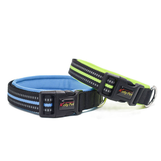 HKM-386131 Breathable Mesh Nylon Dog Collar in Multiple Colors and Sizes