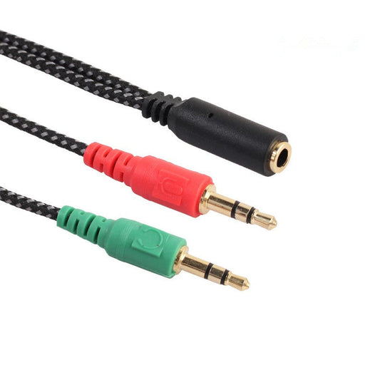 HKM-387795 3.5MM Splitter Cable with One Female to Two Male Connectors for Mobile Devices and Computers