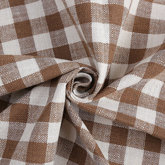 HKM-388243 Small Square Grid Polyester Fabric for Cushion Covers, Bags, and Accessories - 150cm Width