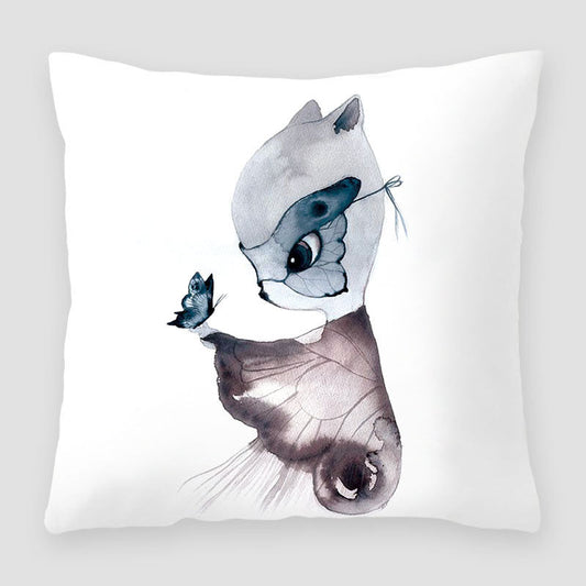 HKM-391827 Cartoon Peach Skin Velvet Cross Border Printing Pillow for Sofa and Living Room