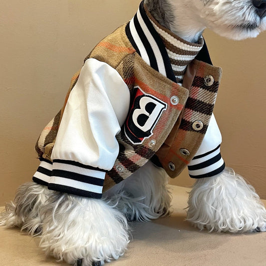 HKM-393683 Winter Wool Pet Jacket for Small Breeds - Padded Coat for Dogs like Schnauzer, Bichon, Shiba Inu, and More