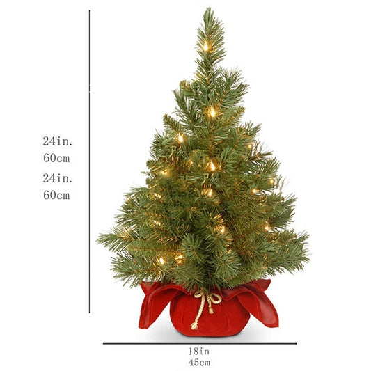 HKM-395923 60cm Mini Artificial Christmas Tree Decoration in Gold and Red for Home or Office Use