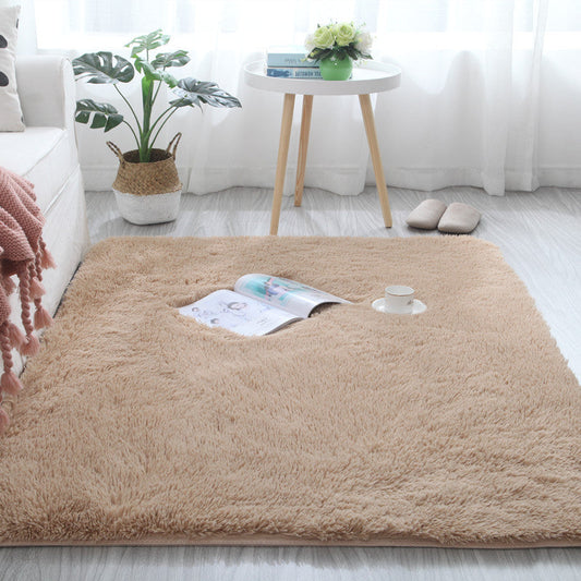 HKM-396691 Plush Polyester Fiber Carpet for Bedroom and Living Room - Various Sizes Available