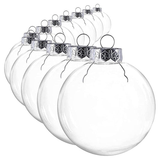 HKM-397587 Transparent Shatterproof DIY Christmas Ornament Balls - Modern Design in Multiple Sizes