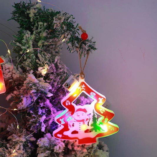 HKM-401043 LED Snowman Lantern Decorative Christmas Tree Ornament with Warm White and Colorful Lights