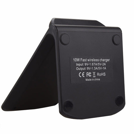HKM-401107 Three-Coil Wireless Charging Transmitter with Collapsible Bracket for QI-Compatible Mobile Phones