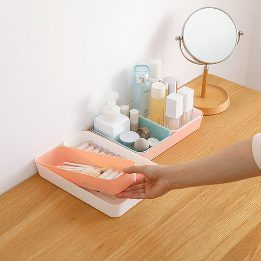 HKM-405075 Simple Modern Plastic Desktop Storage Box for Organizing CDs, Remotes, Magazines, Stationery, and More