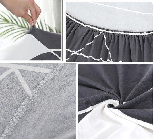 HKM-405331 L-Shaped Sofa Cover - Stretch Fit Sectional Couch Protector with Elastic Fabric and Non-Slip Design