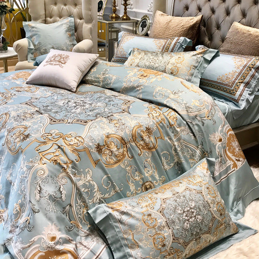 HKM-408595 Digital Printed Cotton Fitted Sheet Bedding Set in Multiple Styles and Sizes