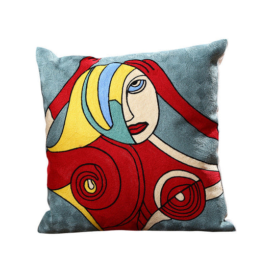 HKM-411091 Geometric Abstract Cotton Pillowcase - 45x45cm, Cotton Filling