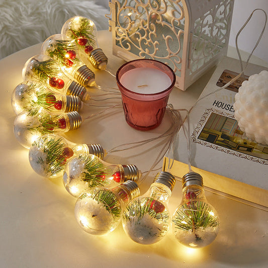 HKM-415187 Outdoor Red Fruit-Themed String Lights with 50 Warm White LED Bulbs - 4 Meters Long for Festive Decor