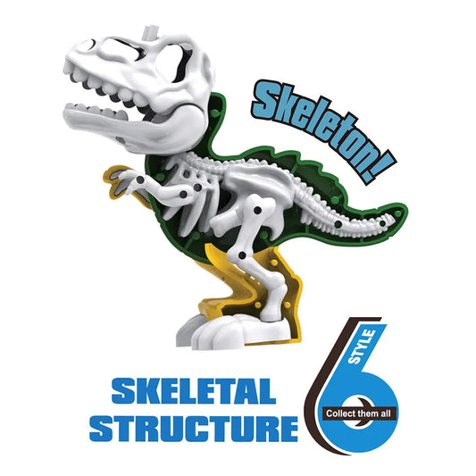 HKM-424275 Mixed Pack Cartoon DIY Assembly Small Skeleton and Dinosaur Toy - Educational PVC Set