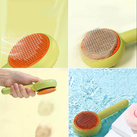 HKM-426707 Doughnut-Shaped Cat De-shedding Comb with Fine Needle for Effortless Fur Removal